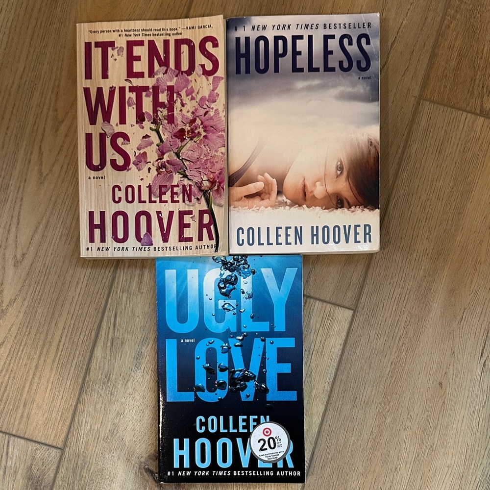 Colleen Hoover Book Set - It Ends With Us, Hopeless, Ugly Love